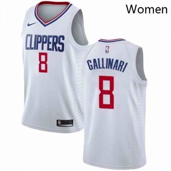 Womens Nike Los Angeles Clippers 8 Danilo Gallinari Authentic White NBA Jersey Association Edition
